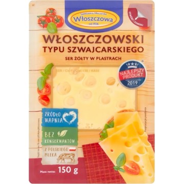 Włoszczowa Ser Typu Szwajcarskiego Plastry 150g