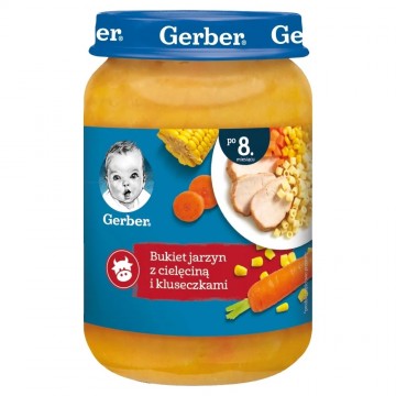 Gerber Bukiet Jarzyn z Cielęciną i Kluseczkami 190g